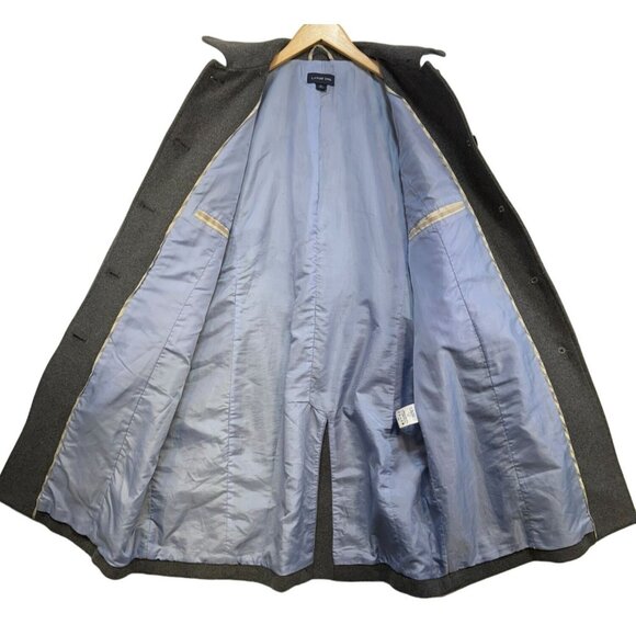 Lands End Womens Wool Blend Coat 14P Gray Long Sleeve Button-Up Outerwear - Picture 4 of 13